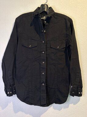 WESTERN EXPRESS Black Pearl Snap Shirt Long Sleeve Womens MEDIUM